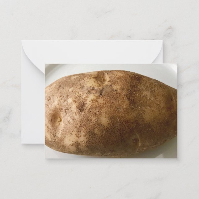 Russet Potato on White Plate Photograph Mitteilungskarte (Vorderseite)