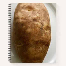 Russet Potato on White Plate Photograph Notizbuch