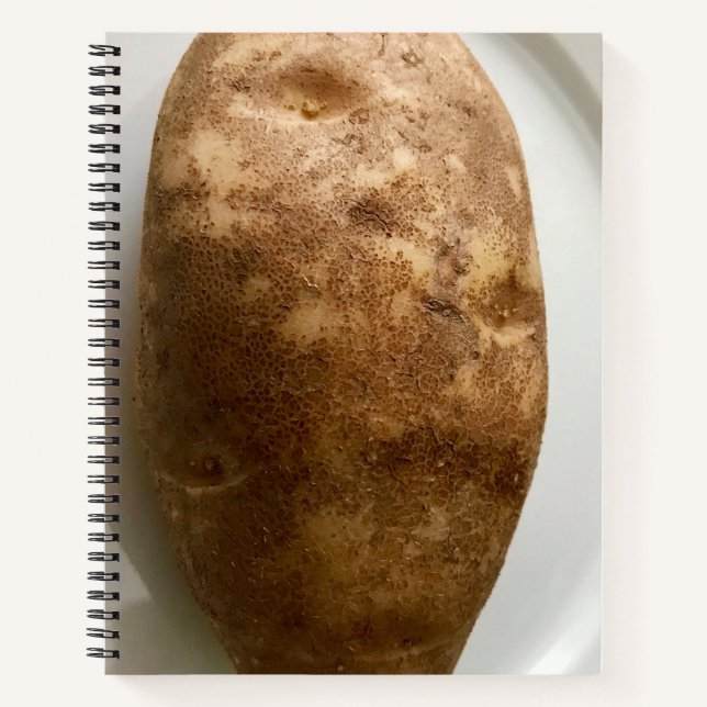 Russet Potato on White Plate Photograph Notizbuch (Vorderseite)