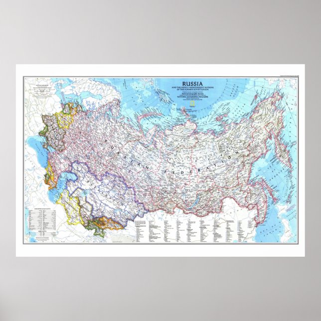 " Russia: 1993 Newly independent Nations MAP.., Poster (Vorne)