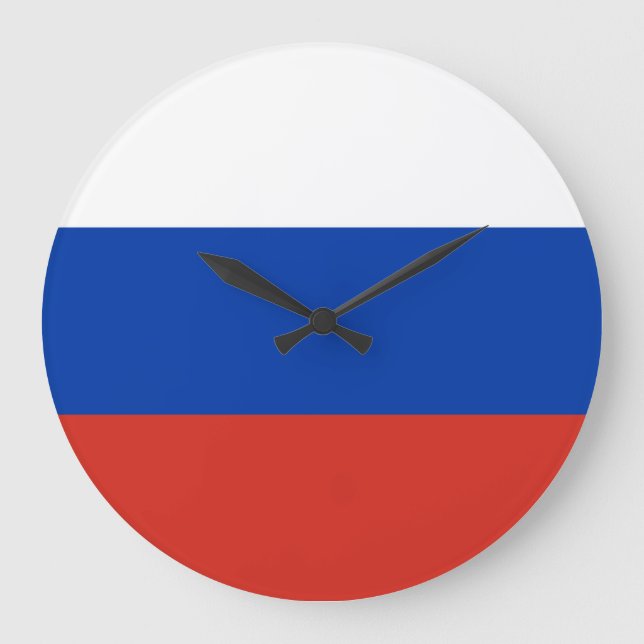 Russia Flag Große Wanduhr (Vorderseite)