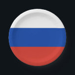 Russia Flag Pappteller<br><div class="desc">Patriotische Flagge Russlands.</div>