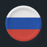 Russia Flag Pappteller<br><div class="desc">Patriotische Flagge Russlands.</div>
