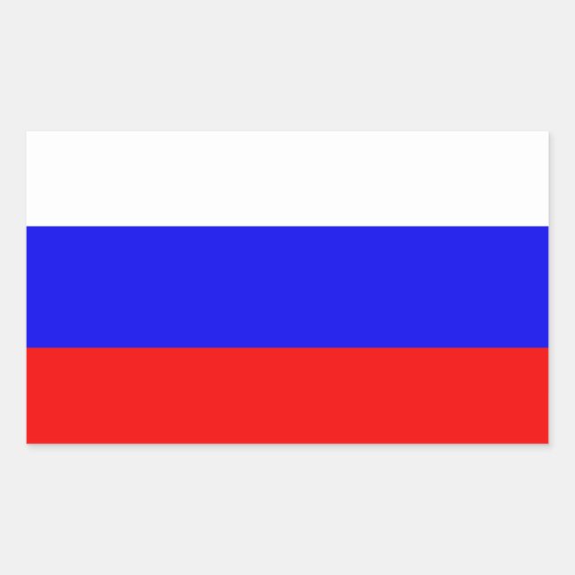 Russia Flag Rechteckiger Aufkleber (Vorderseite)