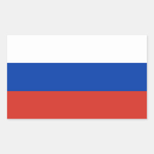 Russia Flag Rechteckiger Aufkleber