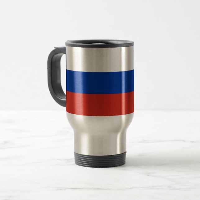 Russia Flag Reisebecher (Vorderseite Links)