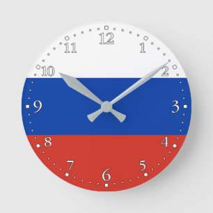 Russia Flag Runde Wanduhr