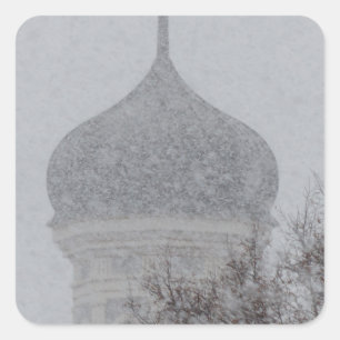 Russian Blizzard Quadratischer Aufkleber