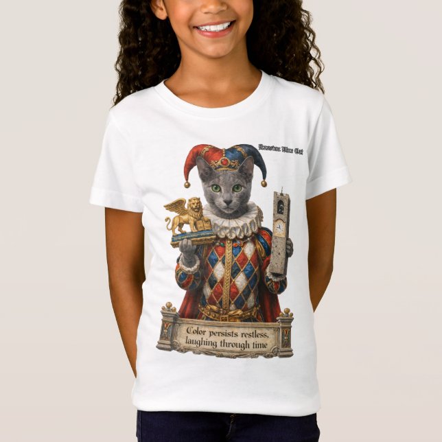 Russian Blue Arlequin Cat T-Shirt (Vorderseite)
