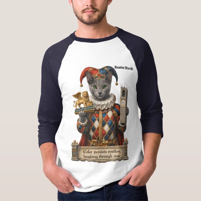 Russian Blue Arlequin Cat T-Shirt (Vorderseite)