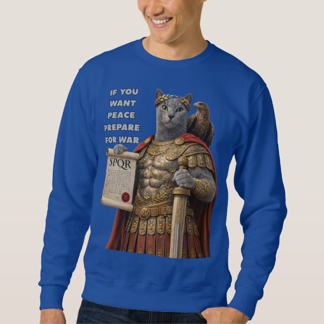 Russian Blue Caesar Cat Sweatshirt (Vorderseite)
