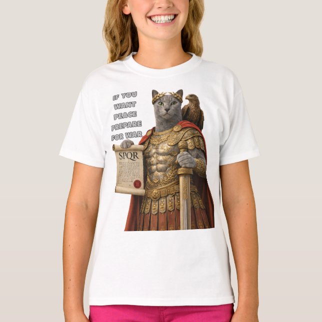 Russian Blue Caesar Cat T-Shirt (Vorderseite)