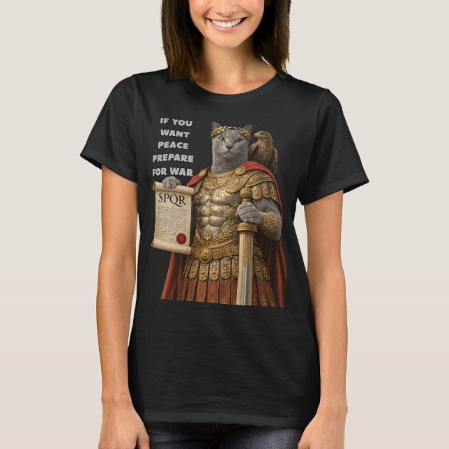 Russian Blue Caesar Cat T-Shirt (Vorderseite)