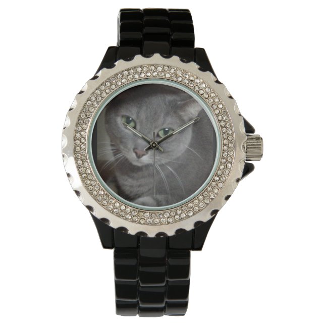 Russian Blue Cat Armbanduhr (Vorderseite)