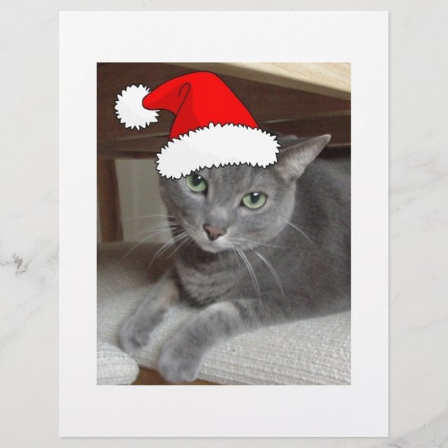 Russian Blue Cat Christmas (Vorderseite)