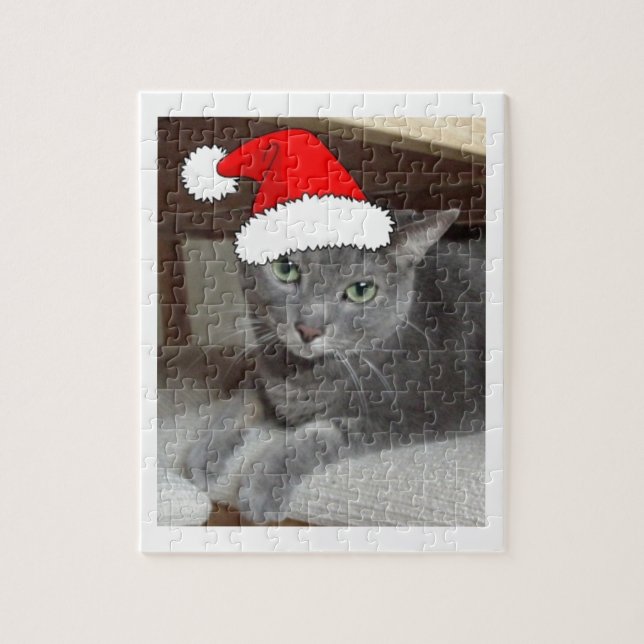 Russian Blue Cat Christmas (Vertikal)