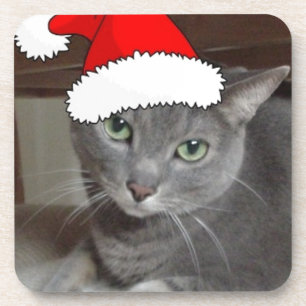 Russian Blue Cat Christmas Untersetzer