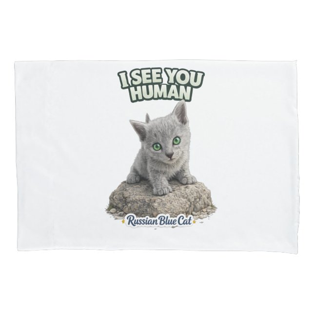 Russian Blue Cat Pillow Cover (Vorderseite)