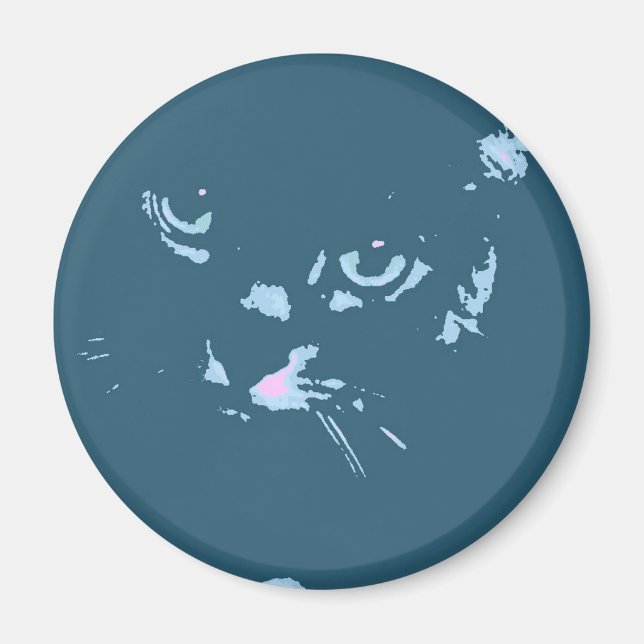 Russian Blue Cat Pop Art Magnet (Vorne)