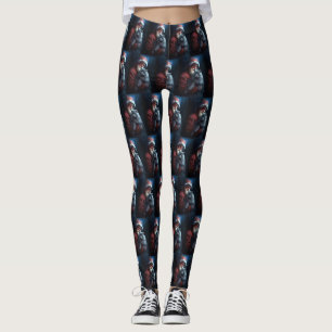 Russian Blue Cat Santa Claus Festliche Weihnachten Leggings
