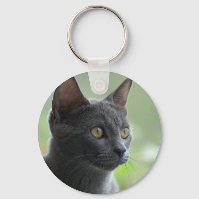 Russian Blue Cat Schlüsselanhänger (Vorderseite)