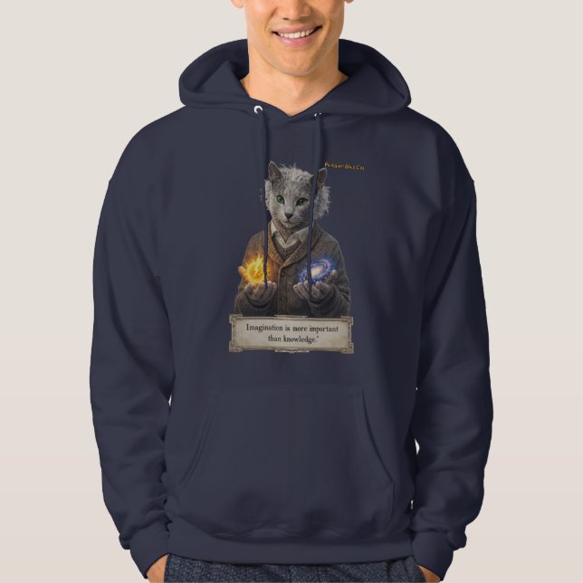 Russian Blue Einstein Cat - Imagination Hoodie (Vorderseite)