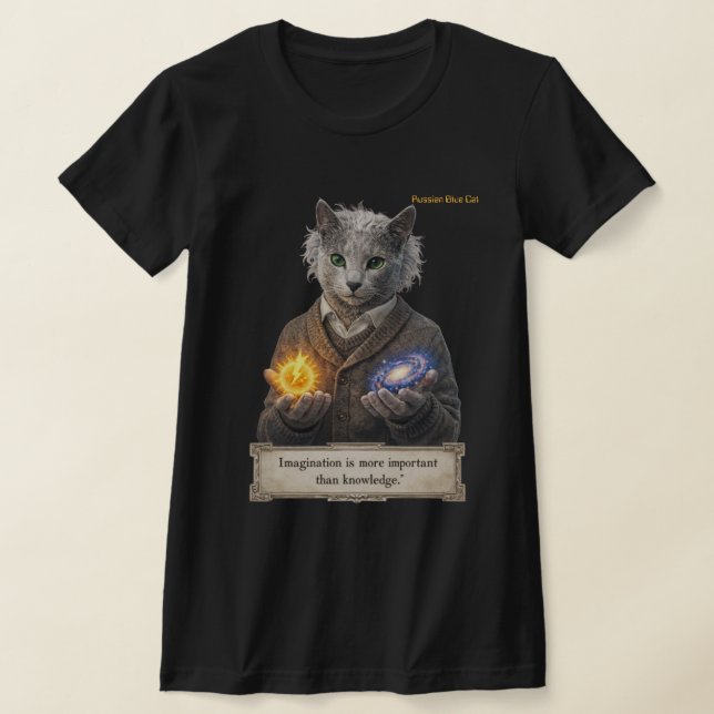 Russian Blue Einstein Cat - Imagination T-Shirt (Ablage )