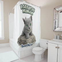 Russian Blue Kitten Curtain