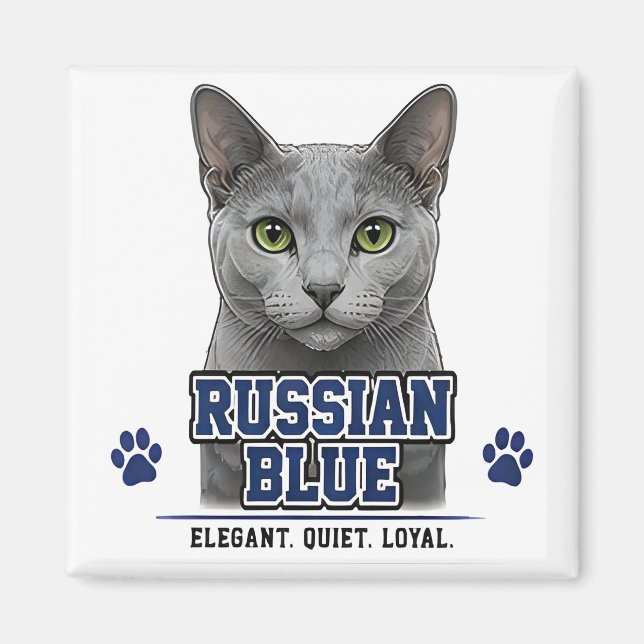 🐾 Russian Blue Liebhaber 🐾 Magnet (Vorne)