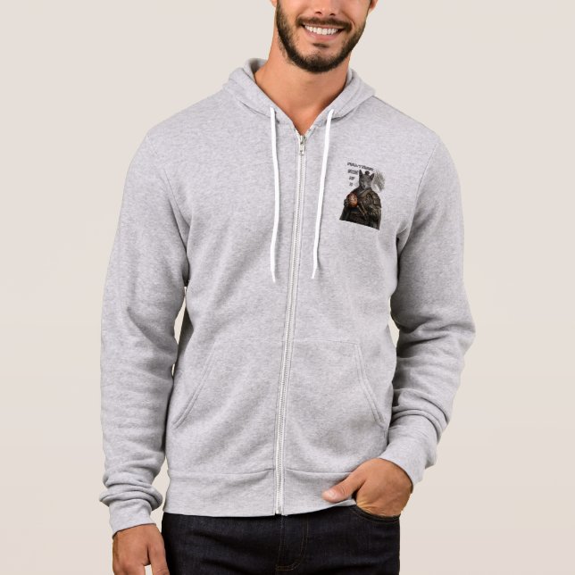 Russian Blue Samurai Cat Hoodie (Vorderseite)
