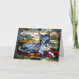 Russian Blue Stained Glass  Karte
