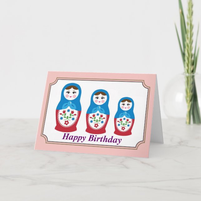 Russian doll Birthday Card Karte (Vorderseite)