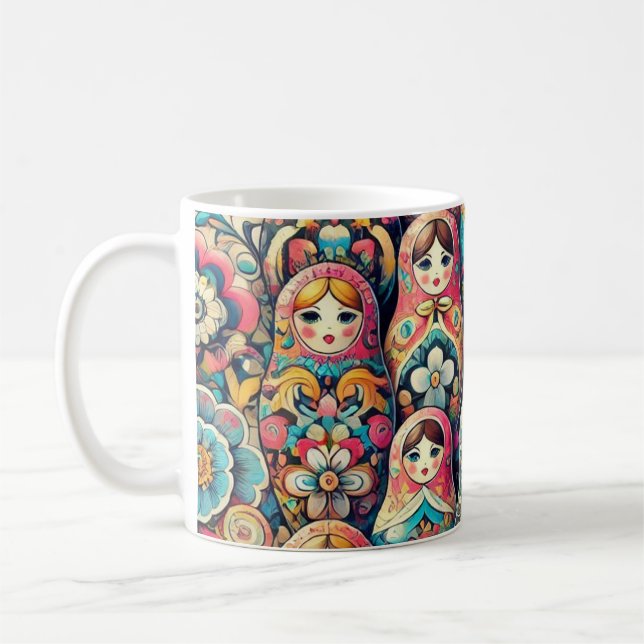 Russian Doll Nesting Doll Tasse (Links)
