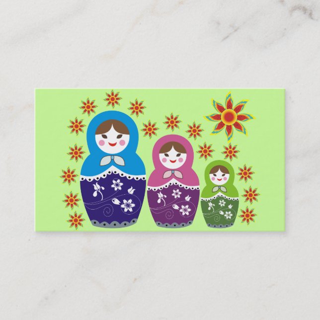 Russian Matryoshka Doll Business Cards Visitenkarte (Vorderseite)