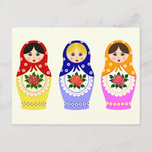 Russian matryoshka dolls postkarte