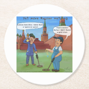 Russian Metal-Ing Funny Rick London Geschenke Runder Pappuntersetzer
