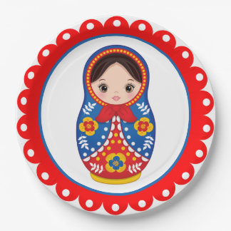 Russian Nesting Doll Matryoshka Paper Plate Pappteller