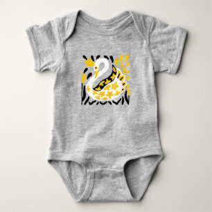 Russian Style Fairy Tale Royal Crowned Swan Baby Strampler