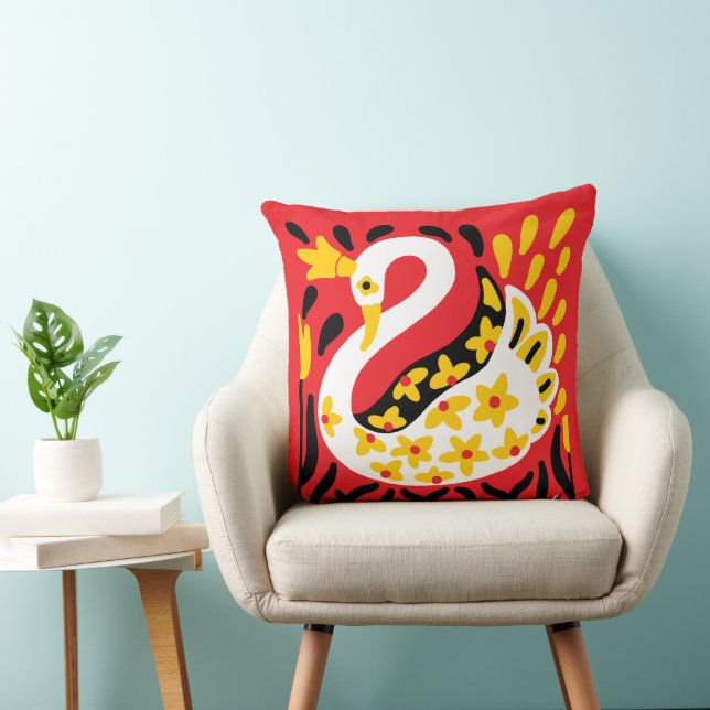 Russian Style Fairy Tale Royal Crowned Swan Kissen (Stuhl )