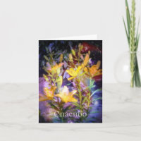 Russian Thank You Card Wird Yellow Lilies
