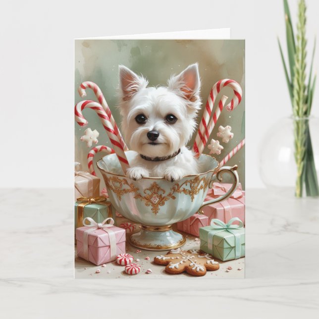 Russian Toy Terrier Dog Weihnachtsgrüßkarte Karte (Vorderseite)