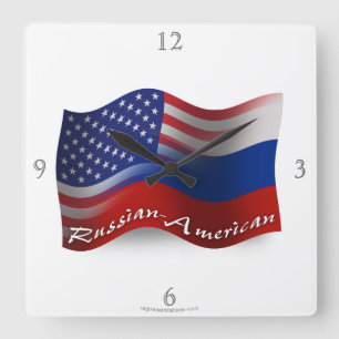 Russisch-Amerikanische wellenartig bewegende Quadratische Wanduhr