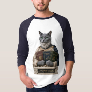 Russisch Blau Aristoteles Katze T-Shirt