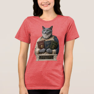 Russisch Blau Aristoteles Katze Tri-Blend Shirt