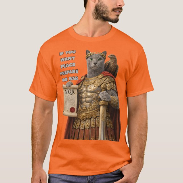Russisch Blau Caesar Katze T-Shirt (Vorderseite)
