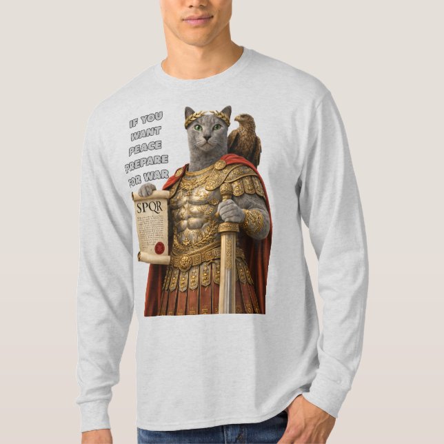 Russisch Blau Caesar Katze T-Shirt (Vorderseite)