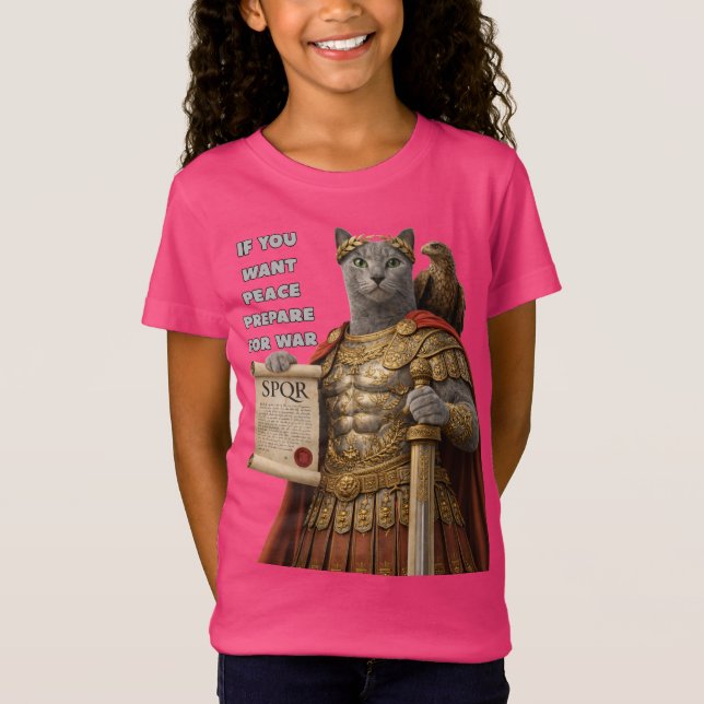Russisch Blau Cäsar Katze T-Shirt (Vorderseite)