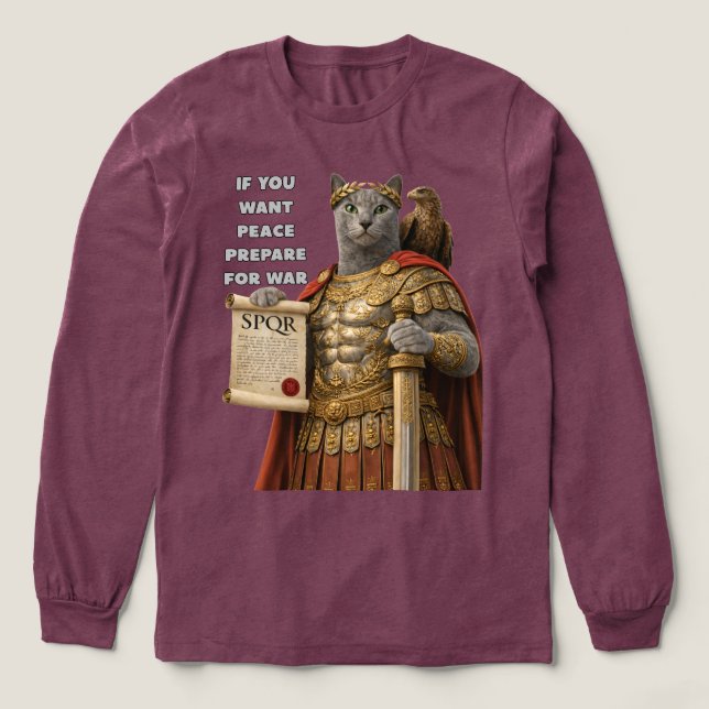 Russisch Blau Cäsar Katze Tri-Blend Shirt (Design Vorderseite)