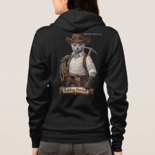 Russisch Blau Cowboy Katze – Freiheit aufbauen Hoodie