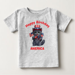 Russisch Blau Kätzchen (1h) Patriotisches Kinder T Baby T-shirt